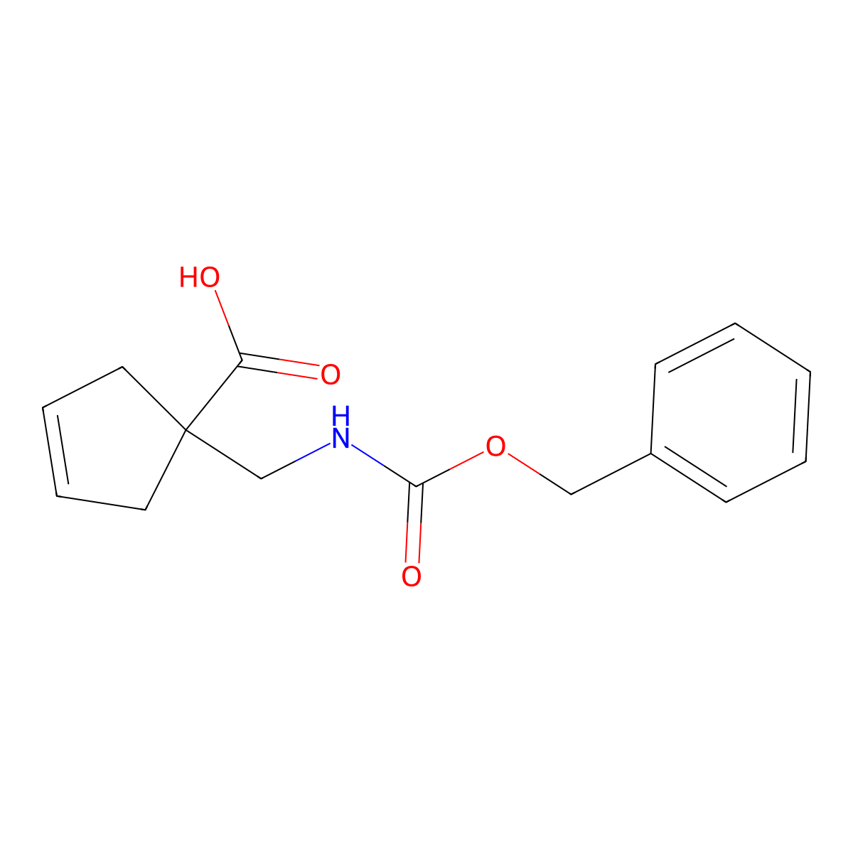 1-({[(Benzyloxy)carbonyl]amino}methyl)cyclopent-3-ene-1-carboxylic acid molecular structure, CAS 2280738-18-1