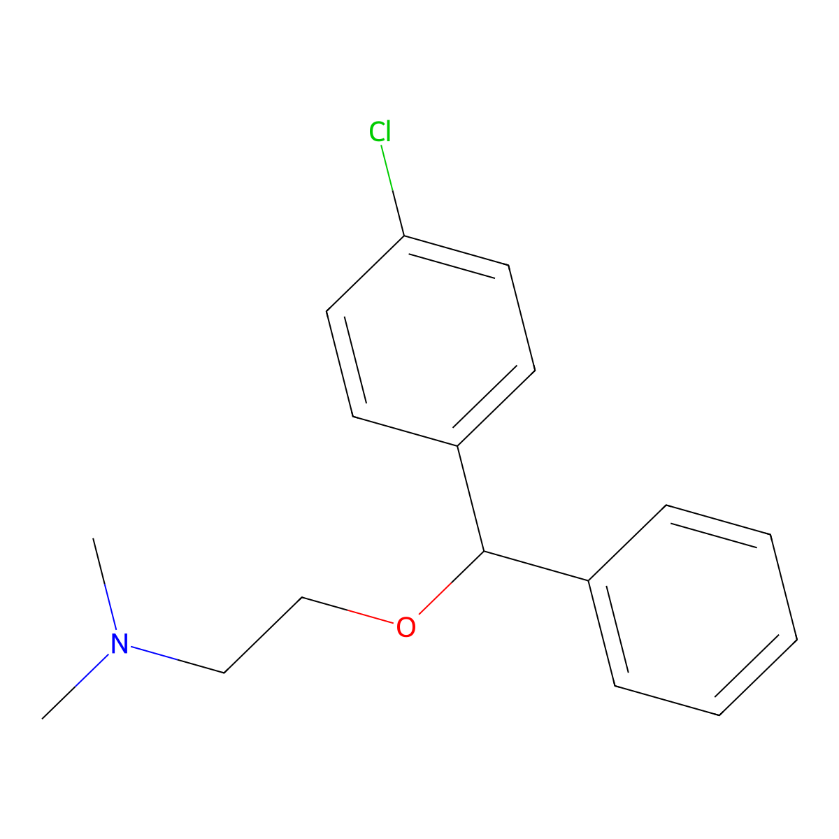 Ethanamine, 2-[(4-chlorophenyl)phenylmethoxy]-N,N-dimethyl- molecular structure, CAS 22808-17-9