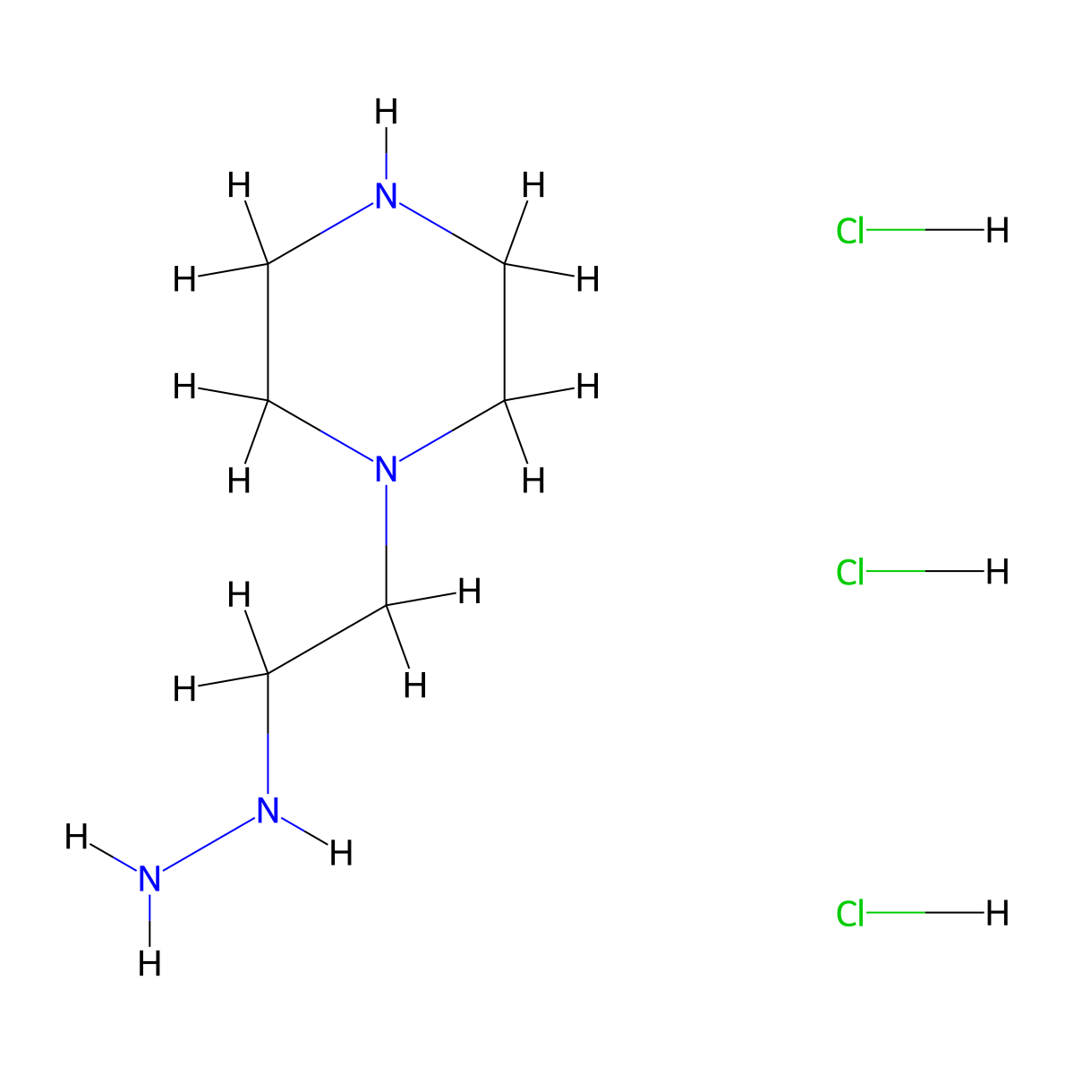 1-(2-Hydrazinylethyl)piperazine trihydrochloride molecular structure, CAS 22808-41-9