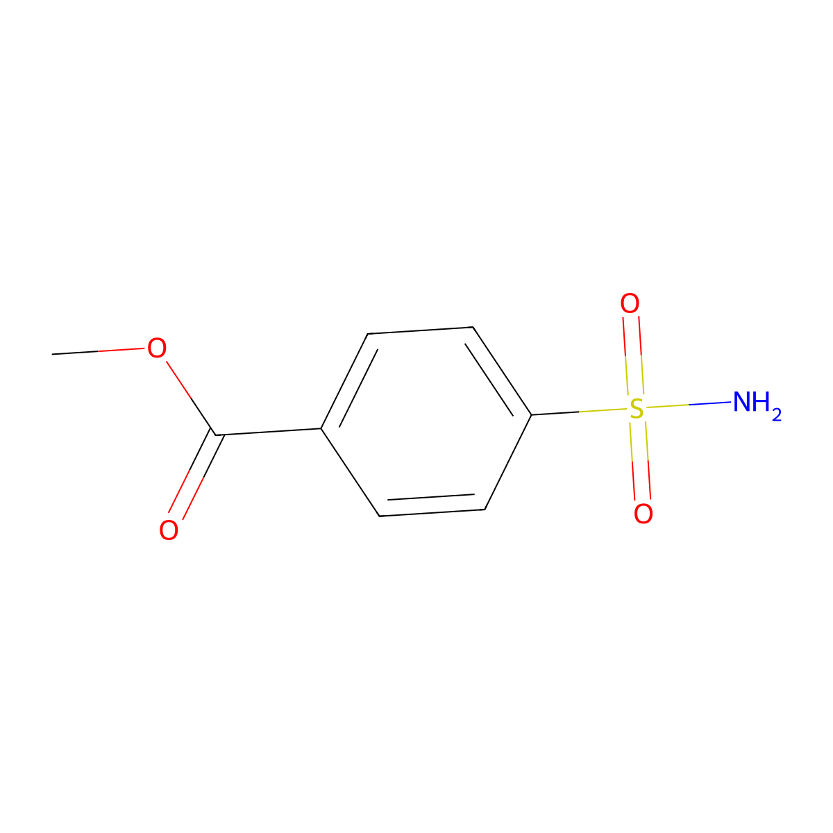 Methyl 4-sulphamoylbenzoate molecular structure, CAS 22808-73-7