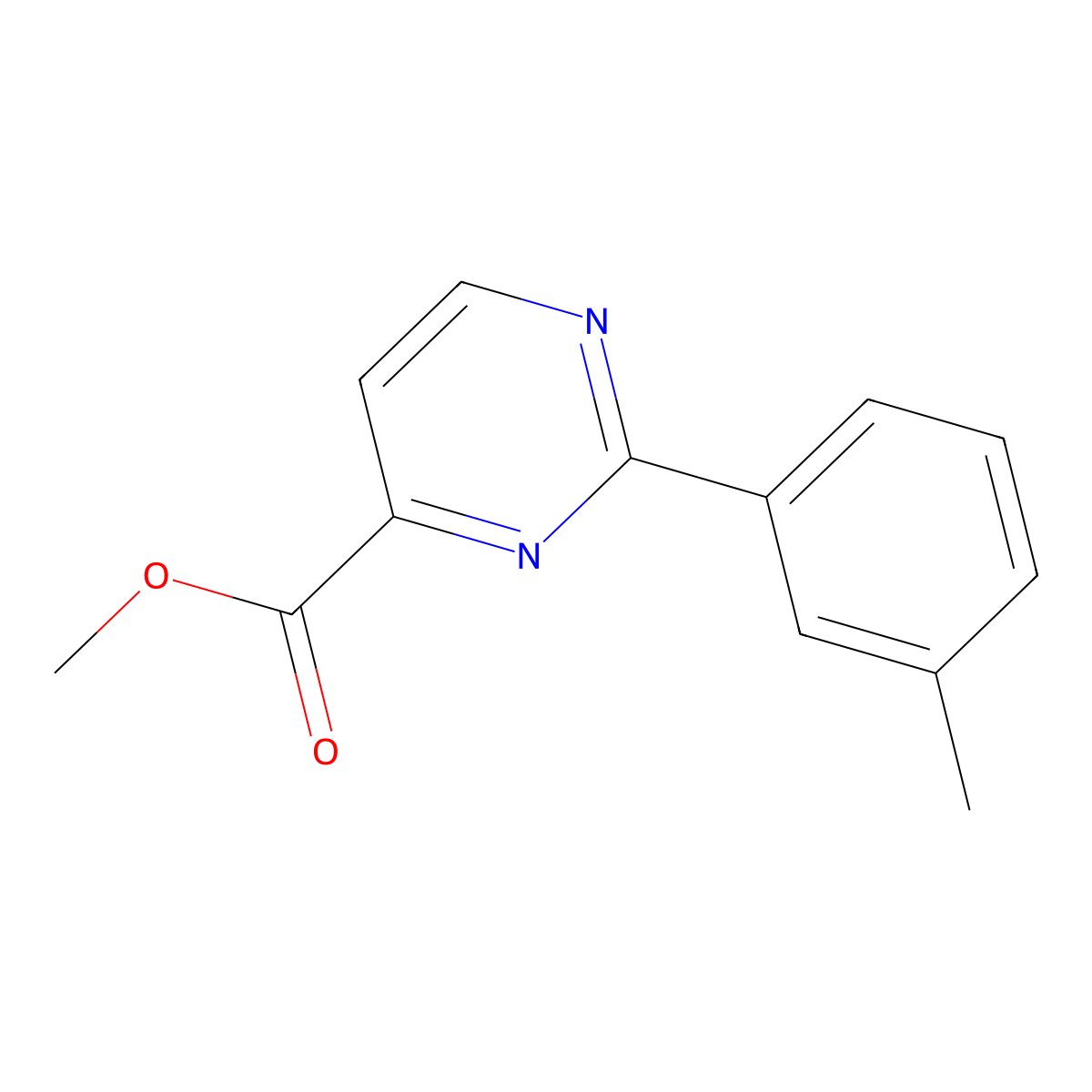 Methyl 2-(m-tolyl)pyrimidine-4-carboxylate molecular structure, CAS 2280842-39-7