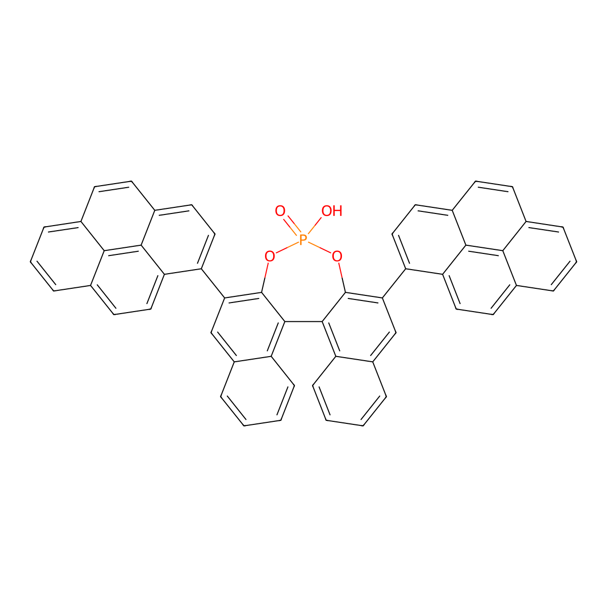 (11bS)-4-Hydroxy-2,6-di(pyren-1-yl)dinaphtho[2,1-d:1',2'-f][1,3,2]dioxaphosphepine 4-oxide molecular structure, CAS 2280936-20-9