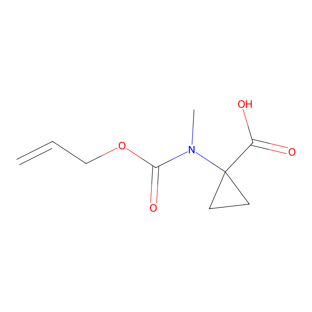 1-{Methyl[(prop-2-en-1-yloxy)carbonyl]amino}cyclopropane-1-carboxylic acid molecular structure, CAS 2280982-50-3