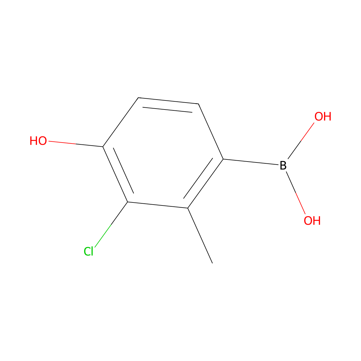 (3-Chloro-4-hydroxy-2-methylphenyl)boronic acid molecular structure, CAS 2280987-26-8