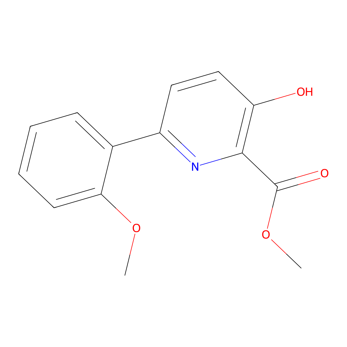 Methyl 3-hydroxy-6-(2-methoxyphenyl)-2-pyridinecarboxylate molecular structure, CAS 2280998-21-0
