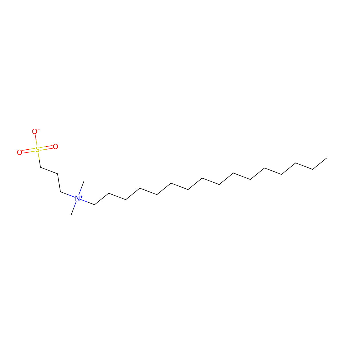 N-Hexadecyl-N,N-dimethyl-3-ammonio-1-propanesulfonate molecular structure, CAS 2281-11-0