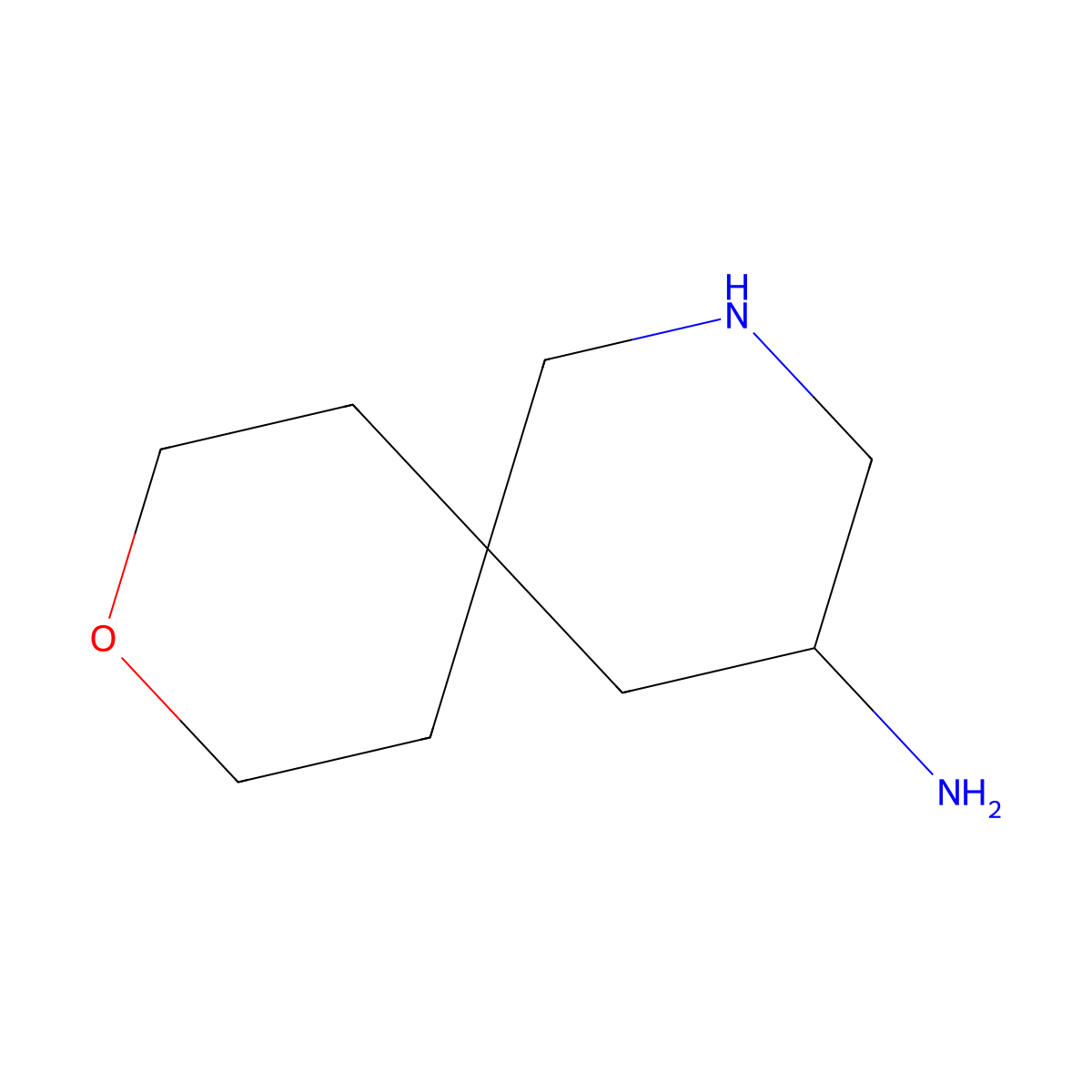 9-Oxa-2-azaspiro[5.5]undecan-4-amine molecular structure, CAS 2281020-97-9