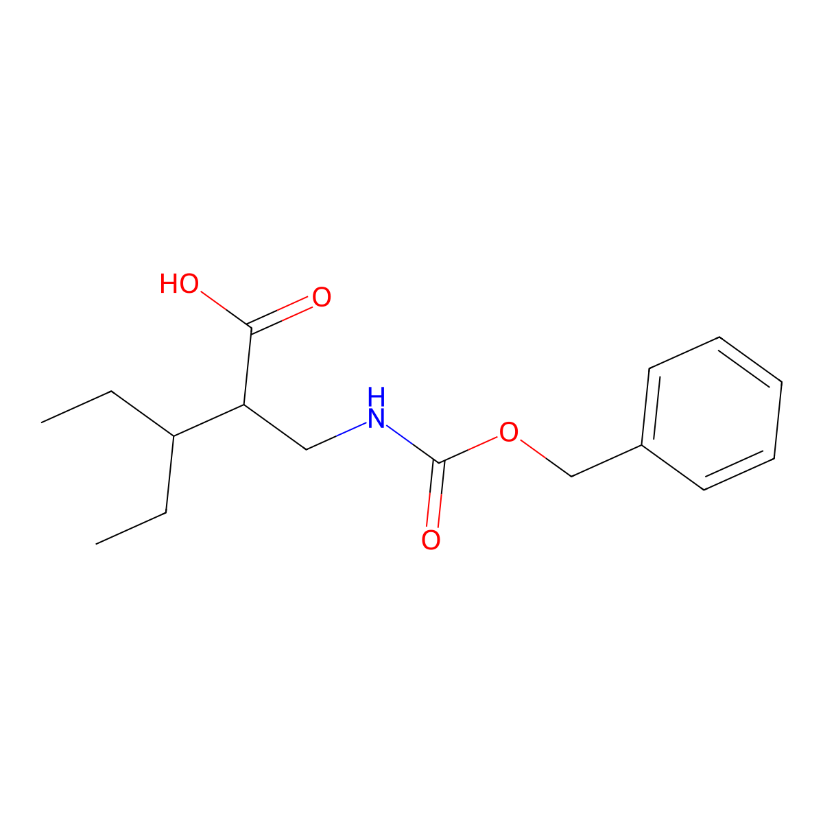 2-({[(Benzyloxy)carbonyl]amino}methyl)-3-ethylpentanoic acid molecular structure, CAS 2281063-40-7
