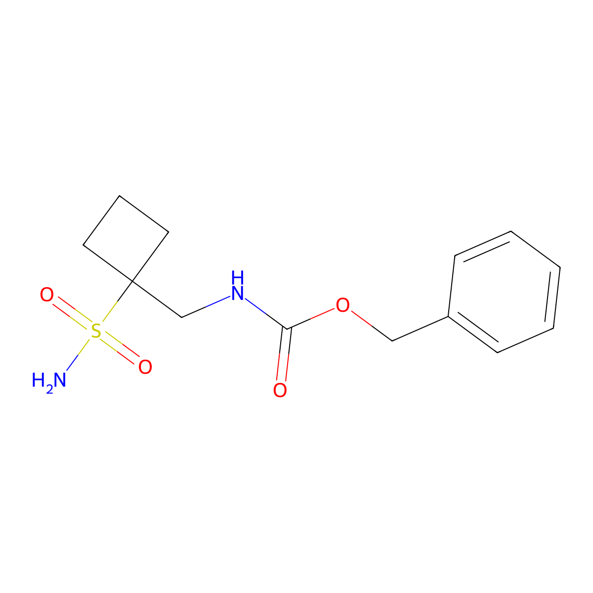 benzyl N-[(1-sulfamoylcyclobutyl)methyl]carbamate molecular structure, CAS 2281082-82-2