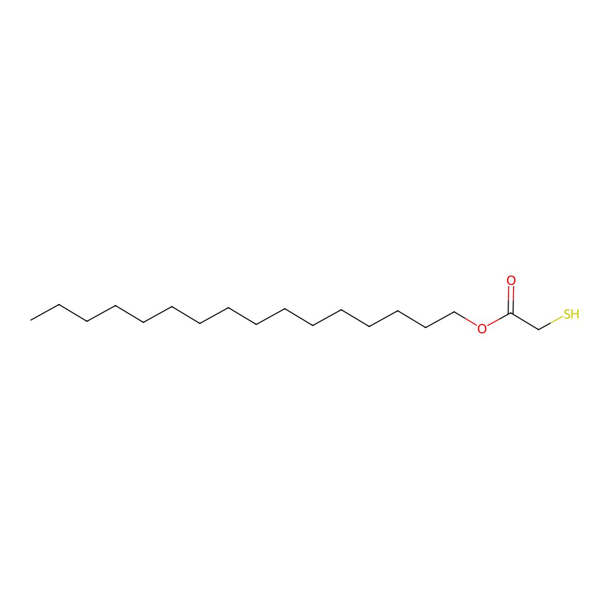 Hexadecyl 2-mercaptoacetate molecular structure, CAS 22811-02-5