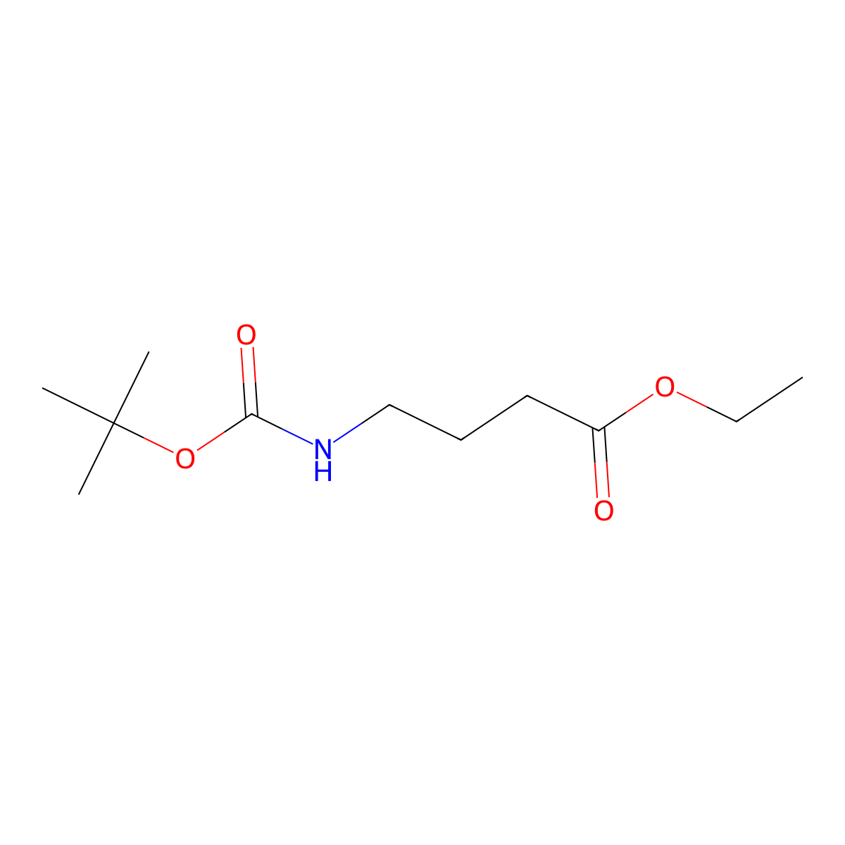 Ethyl 4-((tert-butoxycarbonyl)amino)butanoate molecular structure, CAS 228110-66-5