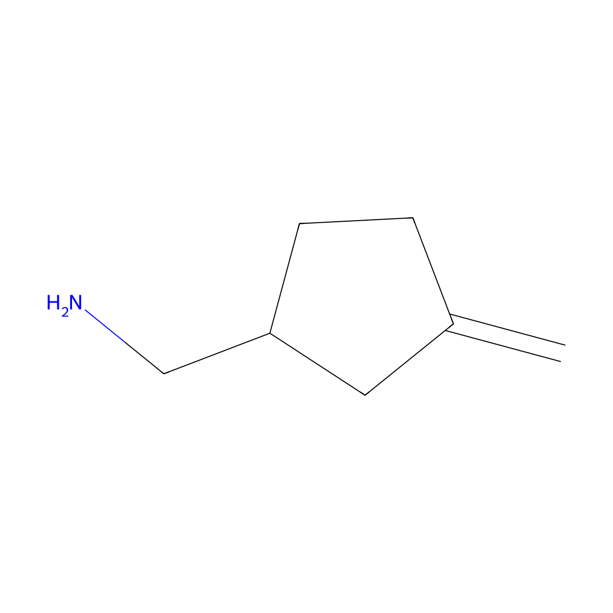 (3-Methylidenecyclopentyl)methanamine molecular structure, CAS 2281117-60-8