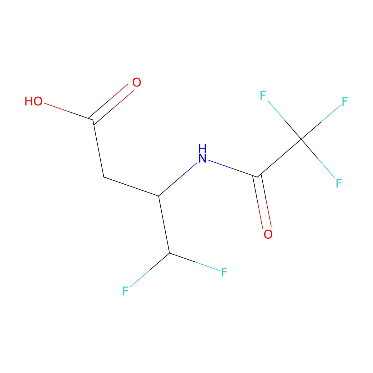 4,4-Difluoro-3-(trifluoroacetamido)butanoic acid molecular structure, CAS 2281254-28-0