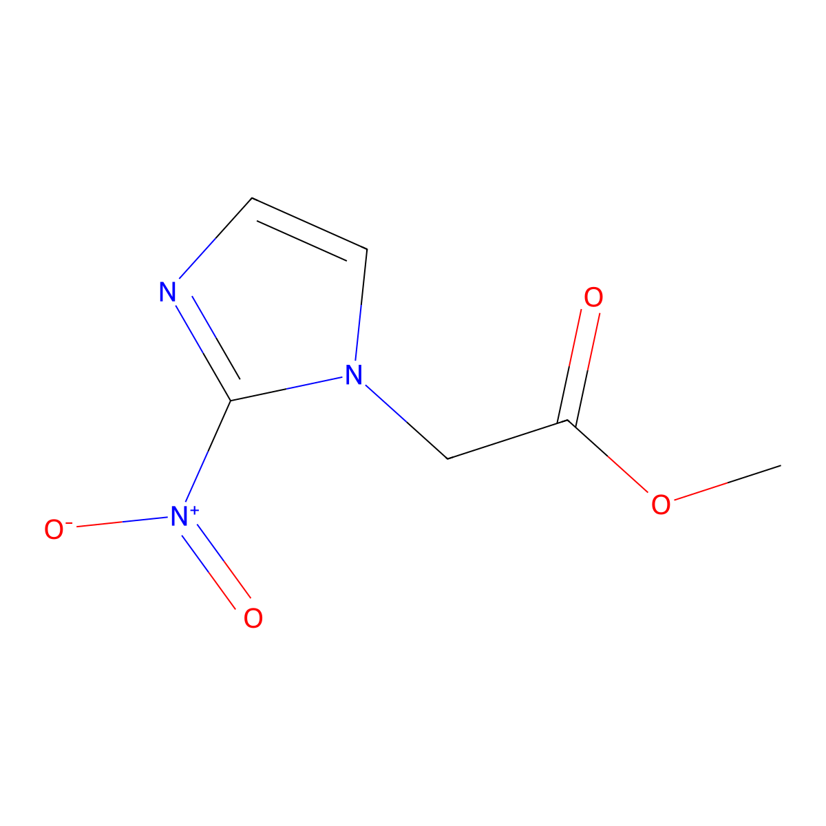 Methyl 2-nitroimidazole-1-acetate molecular structure, CAS 22813-31-6