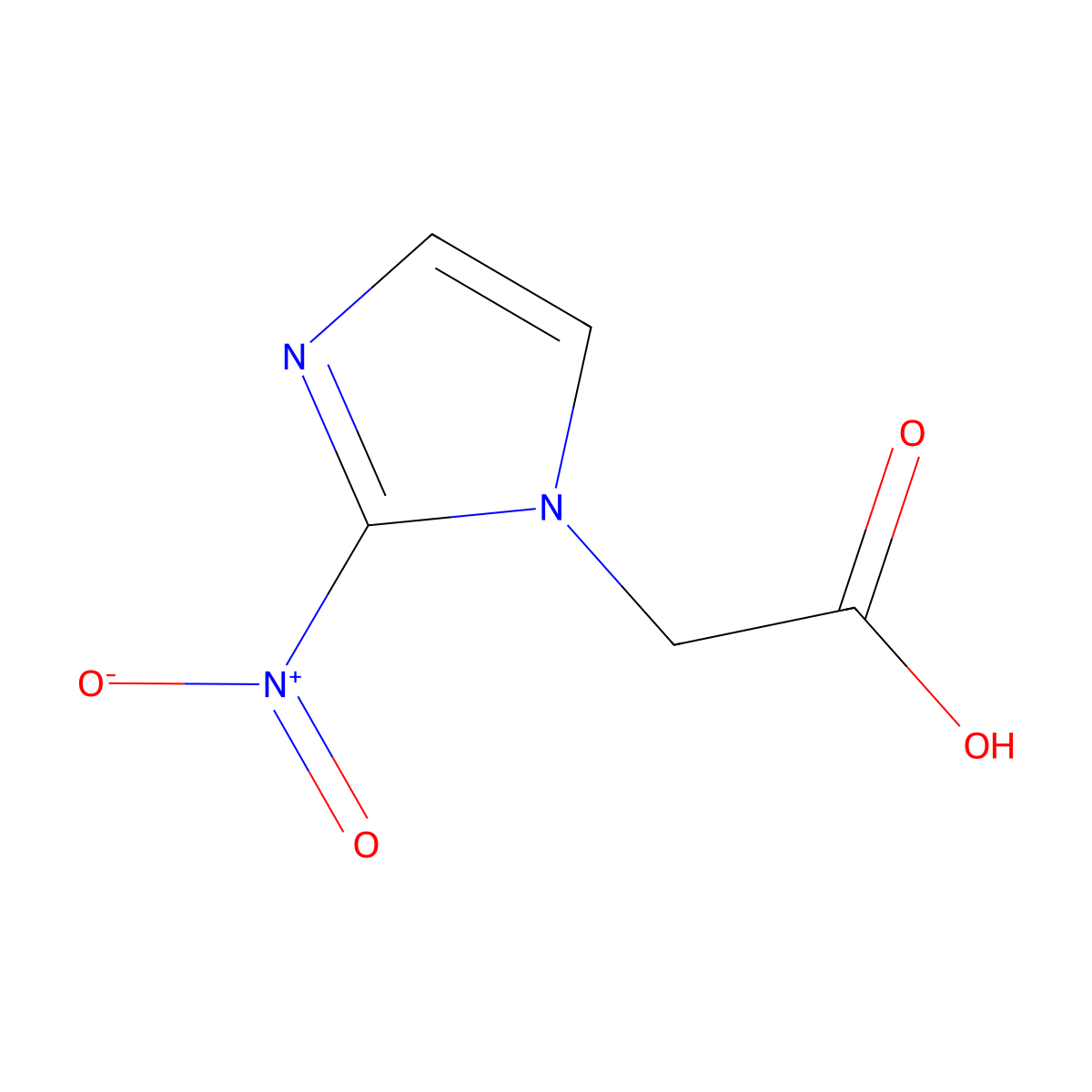 2-(2-Nitroimidazol-1-yl)acetic acid molecular structure, CAS 22813-32-7