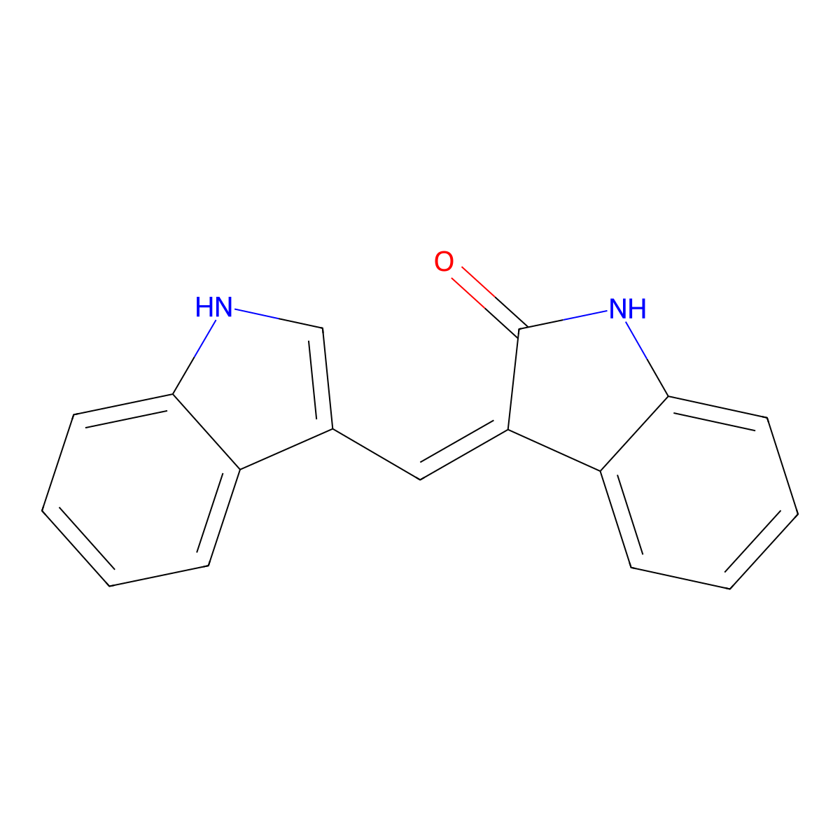 3-((1H-indol-3-yl)methylene)indolin-2-one molecular structure, CAS 22813-81-6