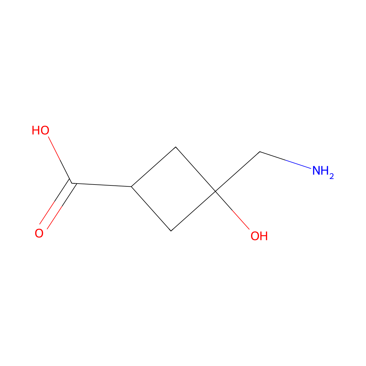 3-(Aminomethyl)-3-hydroxycyclobutane-1-carboxylic acid molecular structure, CAS 2281313-10-6