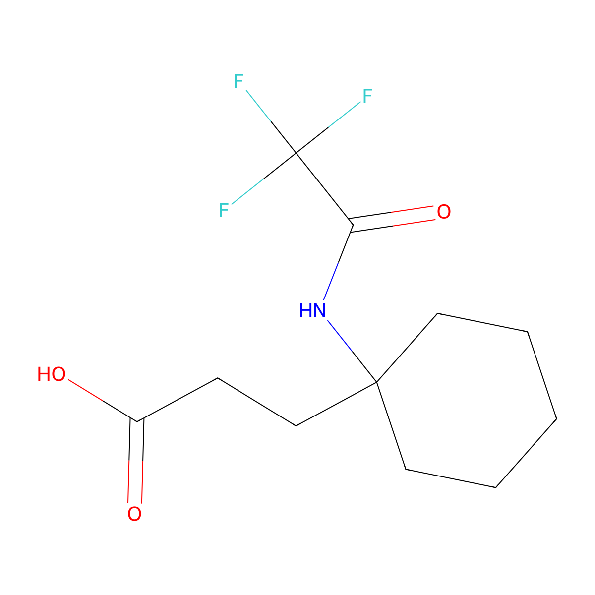 3-[1-(Trifluoroacetamido)cyclohexyl]propanoic acid molecular structure, CAS 2281445-32-5