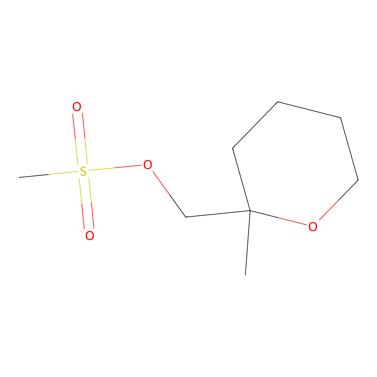 (2-Methyloxan-2-yl)methyl methanesulfonate molecular structure, CAS 2281452-23-9