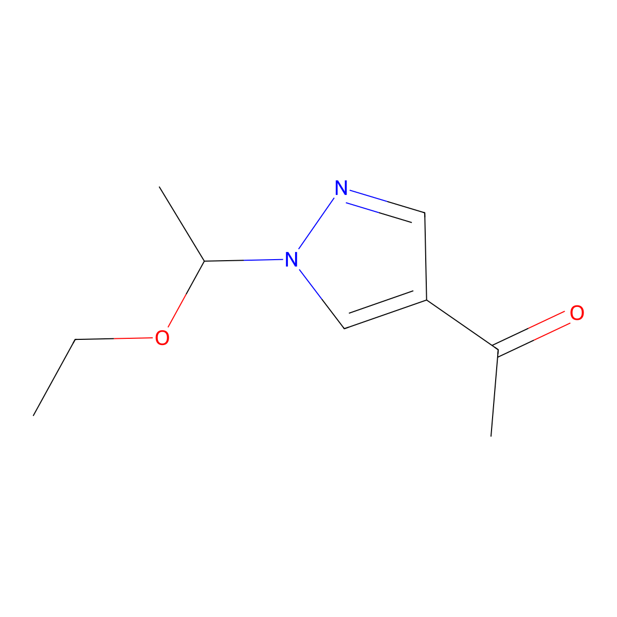 1-[1-(1-Ethoxyethyl)pyrazol-4-yl]ethanone molecular structure, CAS 2281481-37-4