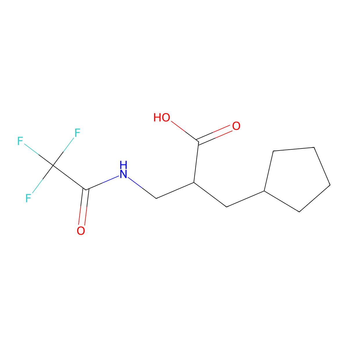 2-(Cyclopentylmethyl)-3-(trifluoroacetamido)propanoic acid molecular structure, CAS 2281494-92-4