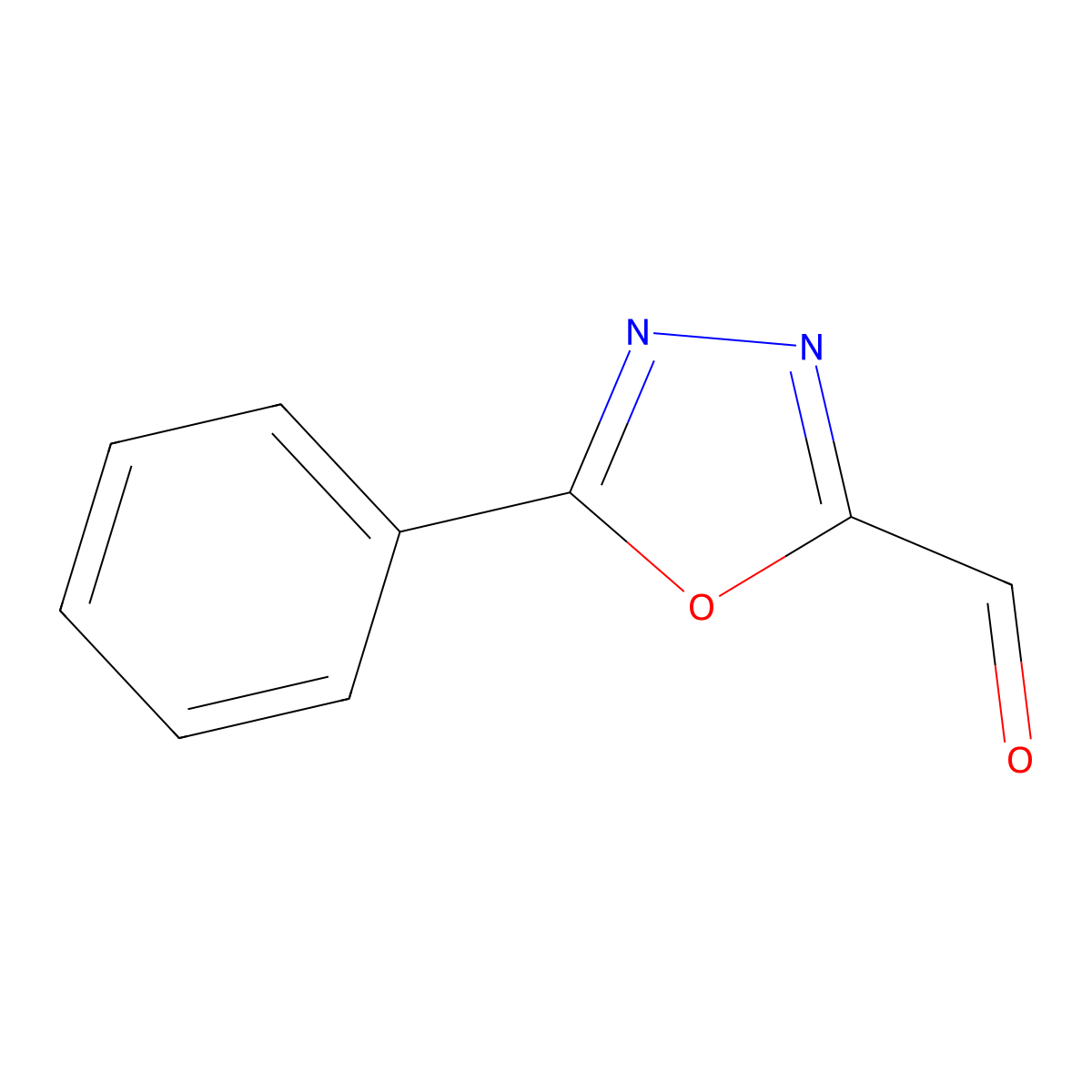 5-Phenyl-1,3,4-oxadiazole-2-carbaldehyde molecular structure, CAS 22816-01-9