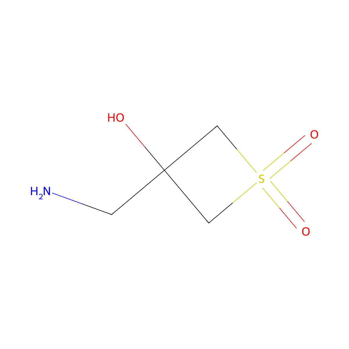 3-(Aminomethyl)-3-hydroxy-1lambda6-thietane-1,1-dione molecular structure, CAS 2281625-45-2