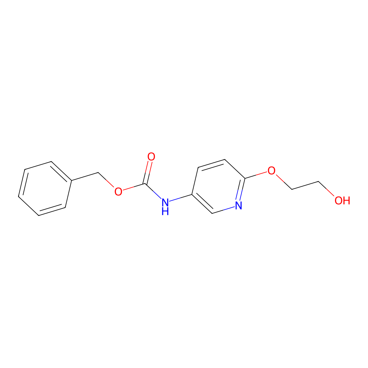 benzyl N-[6-(2-hydroxyethoxy)pyridin-3-yl]carbamate molecular structure, CAS 2281635-78-5