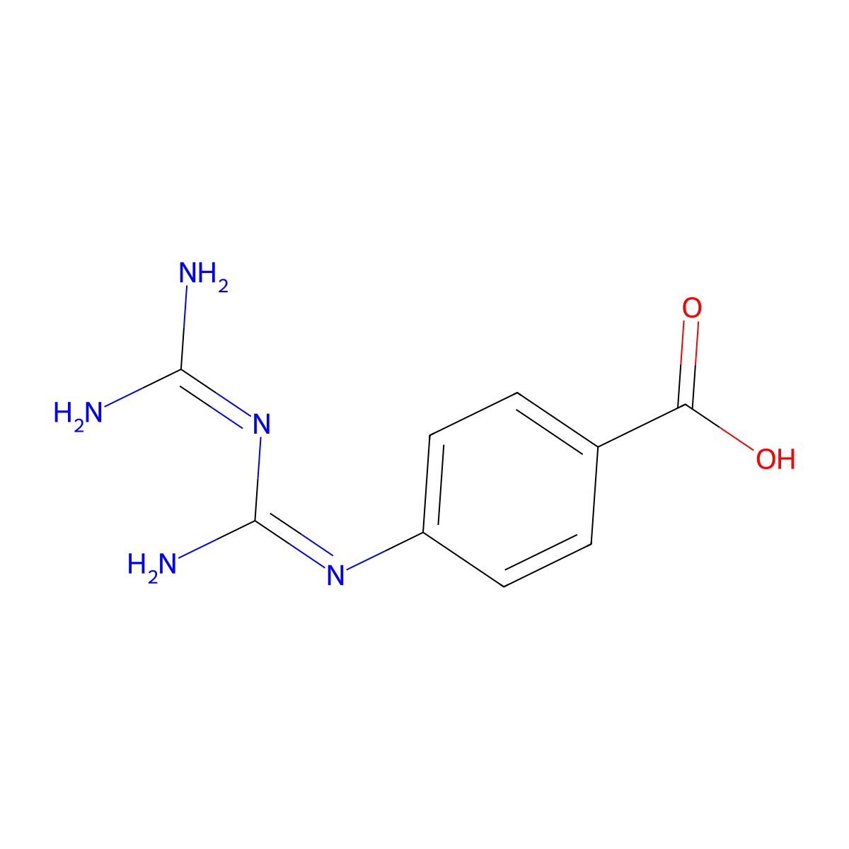 4-(3-Carbamimidoylguanidino)benzoic acid molecular structure, CAS 22817-15-8