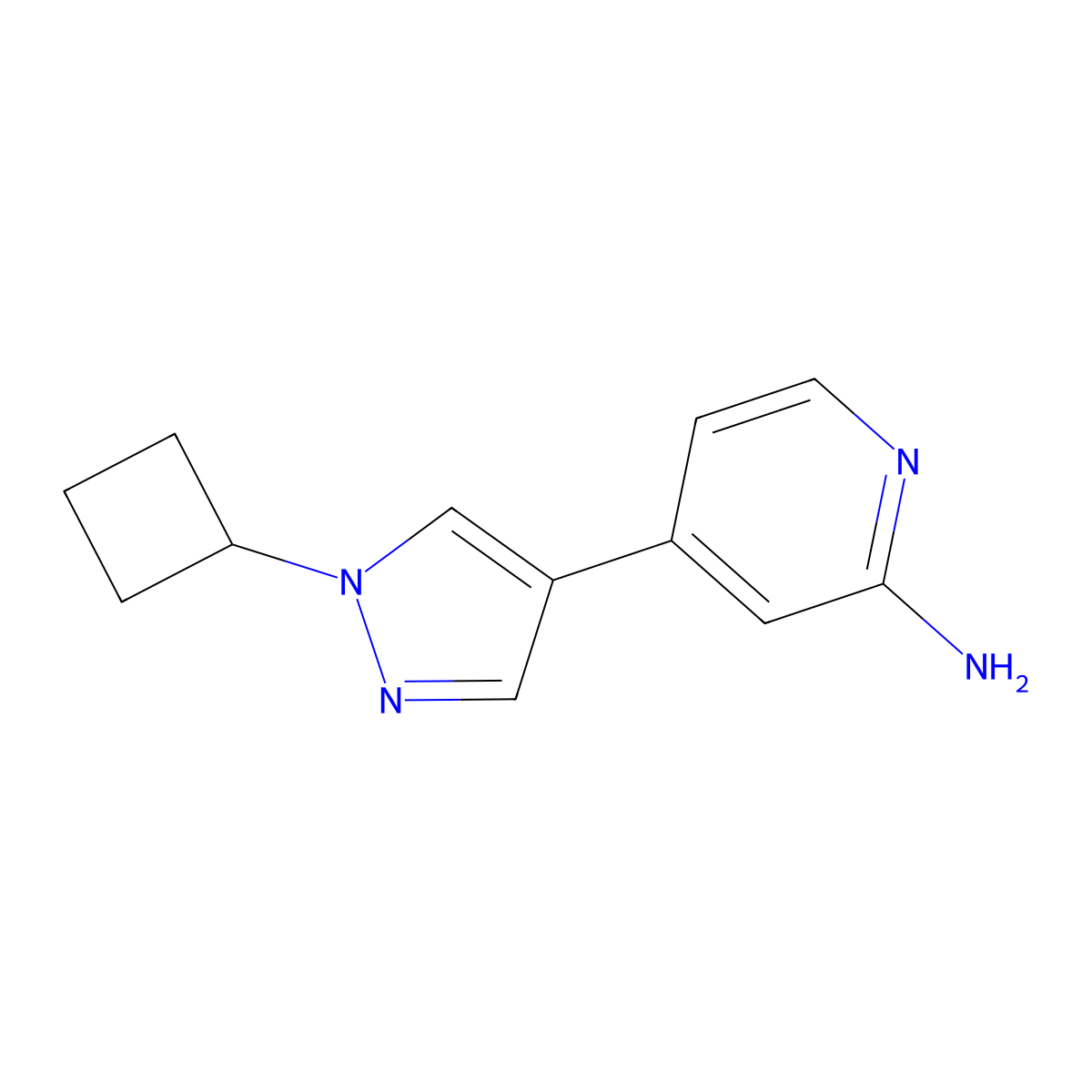 4-(1-Cyclobutyl-1H-pyrazol-4-yl)-2-pyridinamine molecular structure, CAS 2281720-11-2