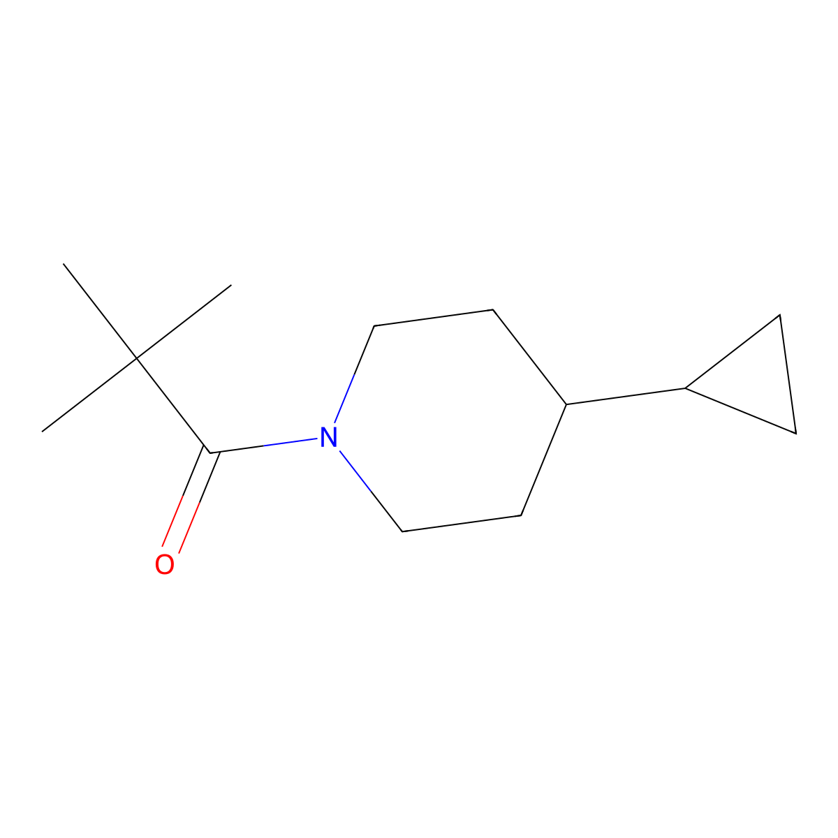 1-(4-Cyclopropylpiperidin-1-yl)-2,2-dimethylpropan-1-one molecular structure, CAS 2281720-84-9