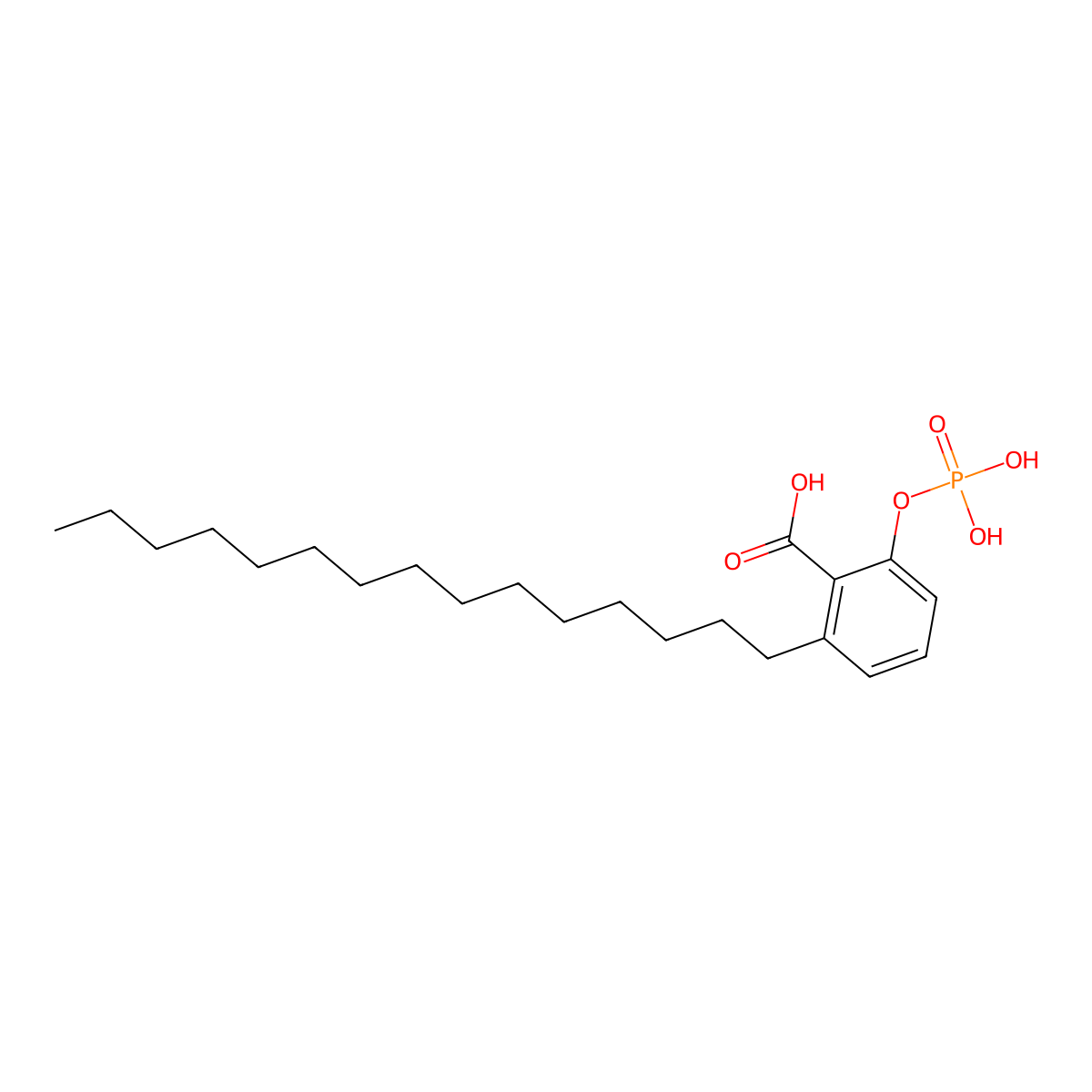 2-Pentadecyl-6-(phosphonooxy)-benzoic acid molecular structure, CAS 2281761-58-6