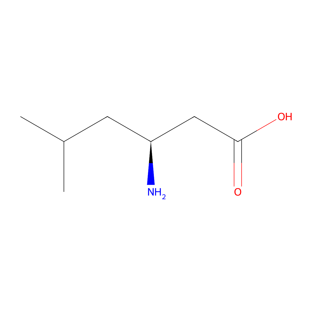 (S)-3-Amino-5-methyl-hexanoic acid molecular structure, CAS 22818-43-5