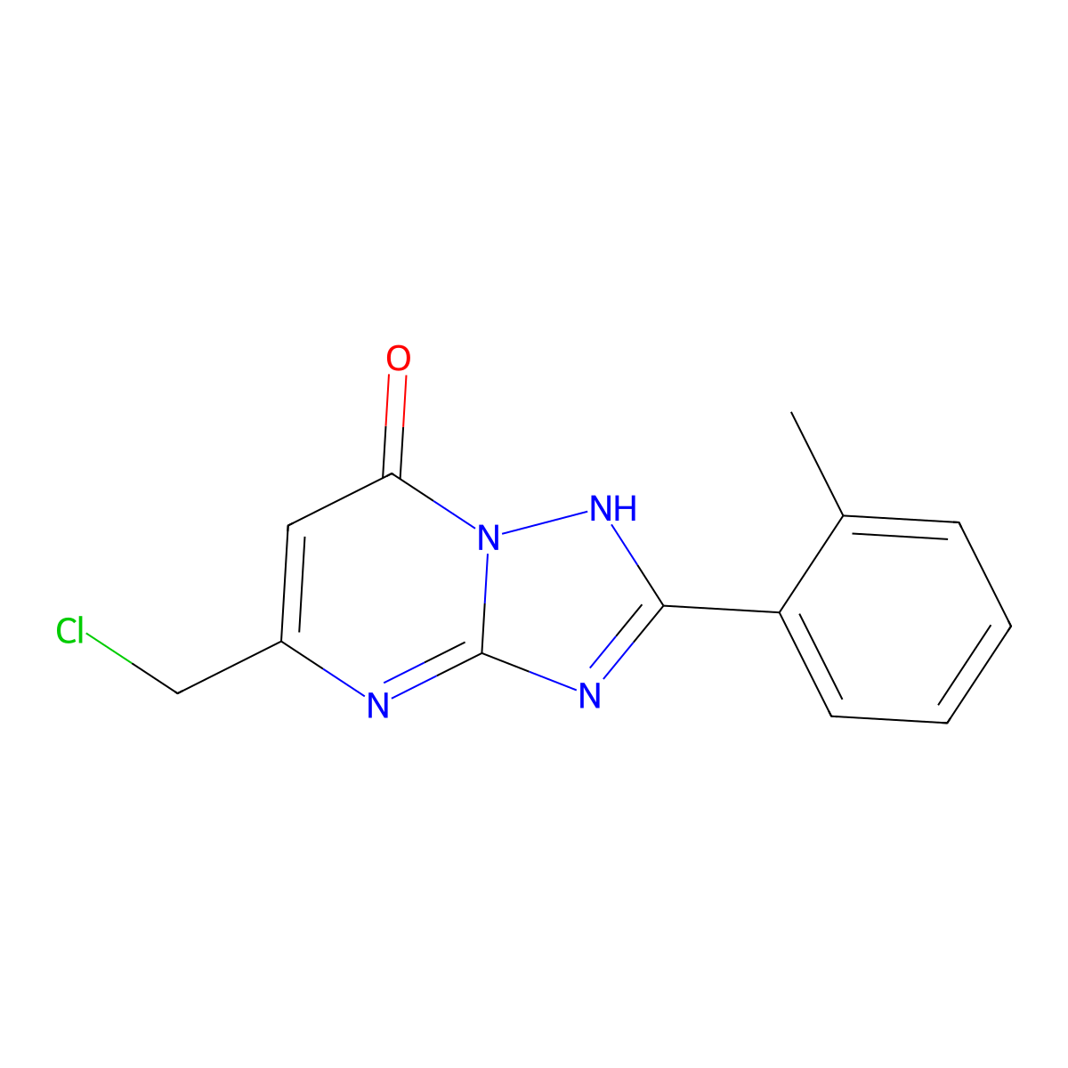 5-(Chloromethyl)-2-(2-methylphenyl)[1,2,4]triazolo[1,5-A]pyrimidin-7(4H)-one molecular structure, CAS 2281831-51-2