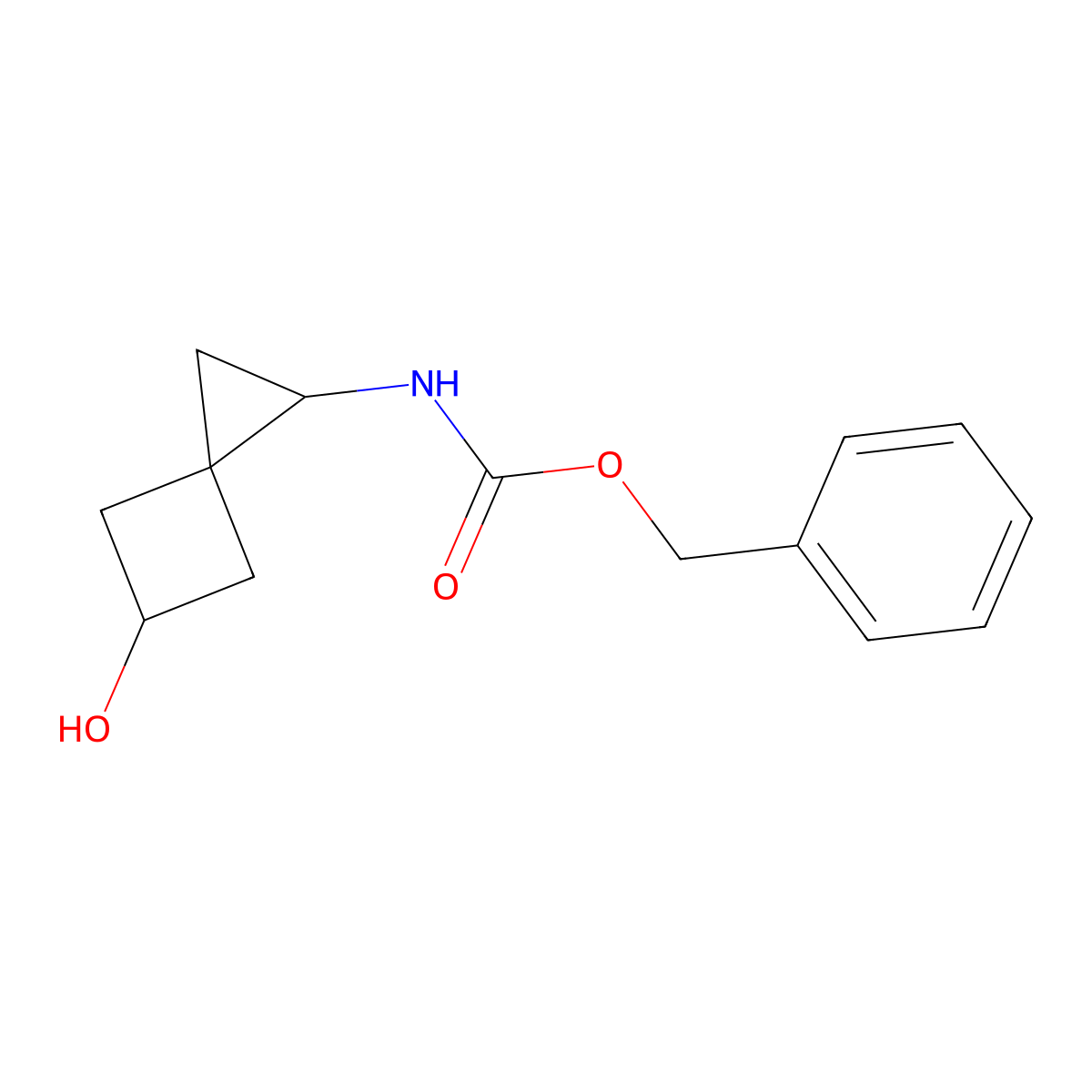 benzyl N-{5-hydroxyspiro[2.3]hexan-1-yl}carbamate molecular structure, CAS 2281836-24-4