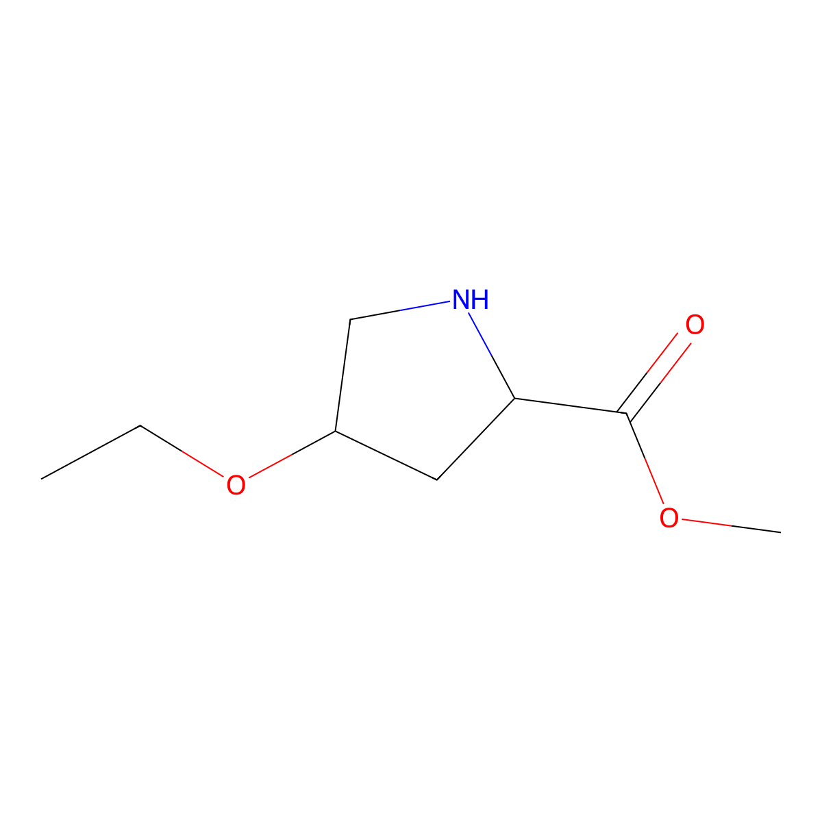 methyl (2S,4R)-4-ethoxypyrrolidine-2-carboxylate molecular structure, CAS 2281855-07-8