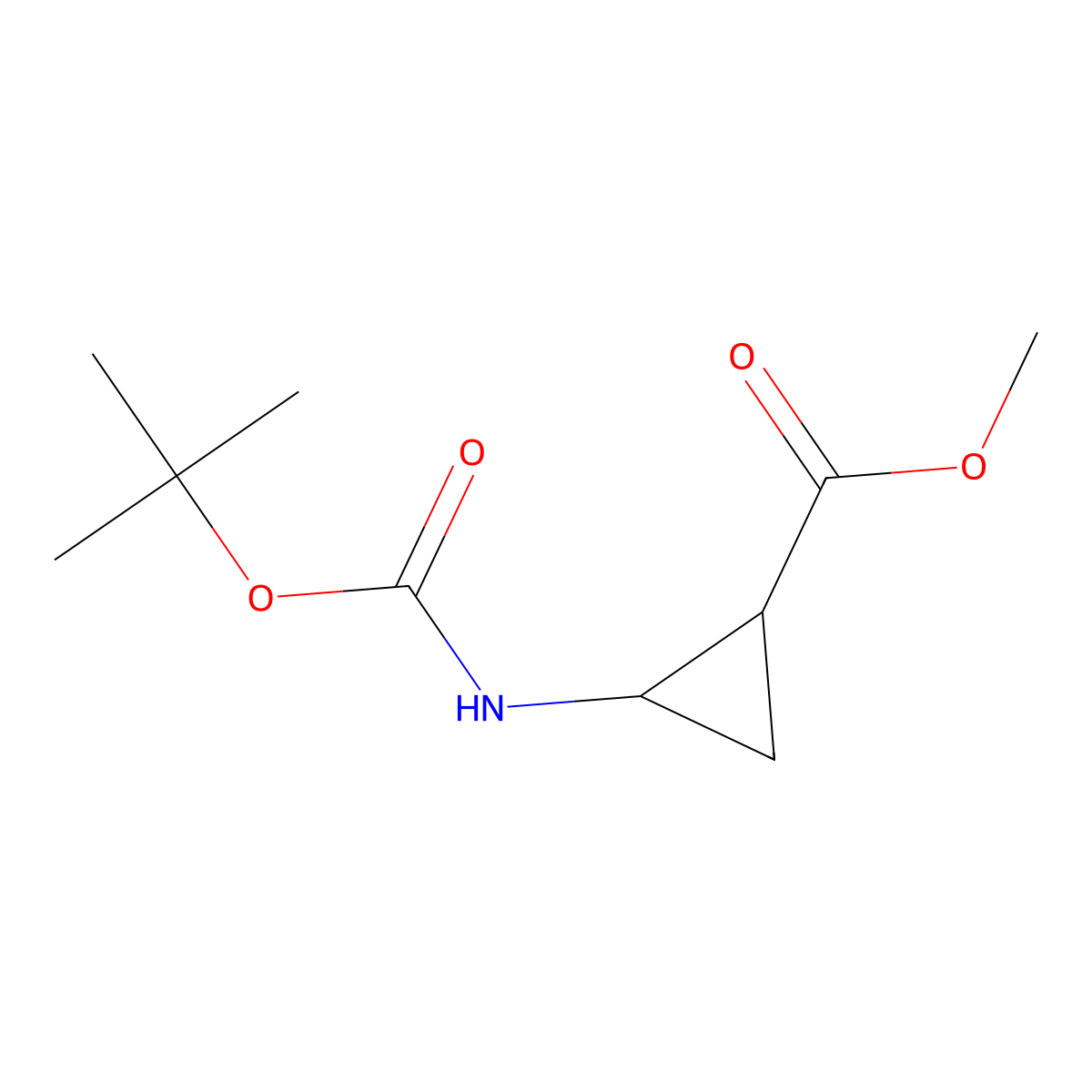 methyl (1S,2S)-2-(tert-butoxycarbonylamino)cyclopropanecarboxylate molecular structure, CAS 2281862-95-9
