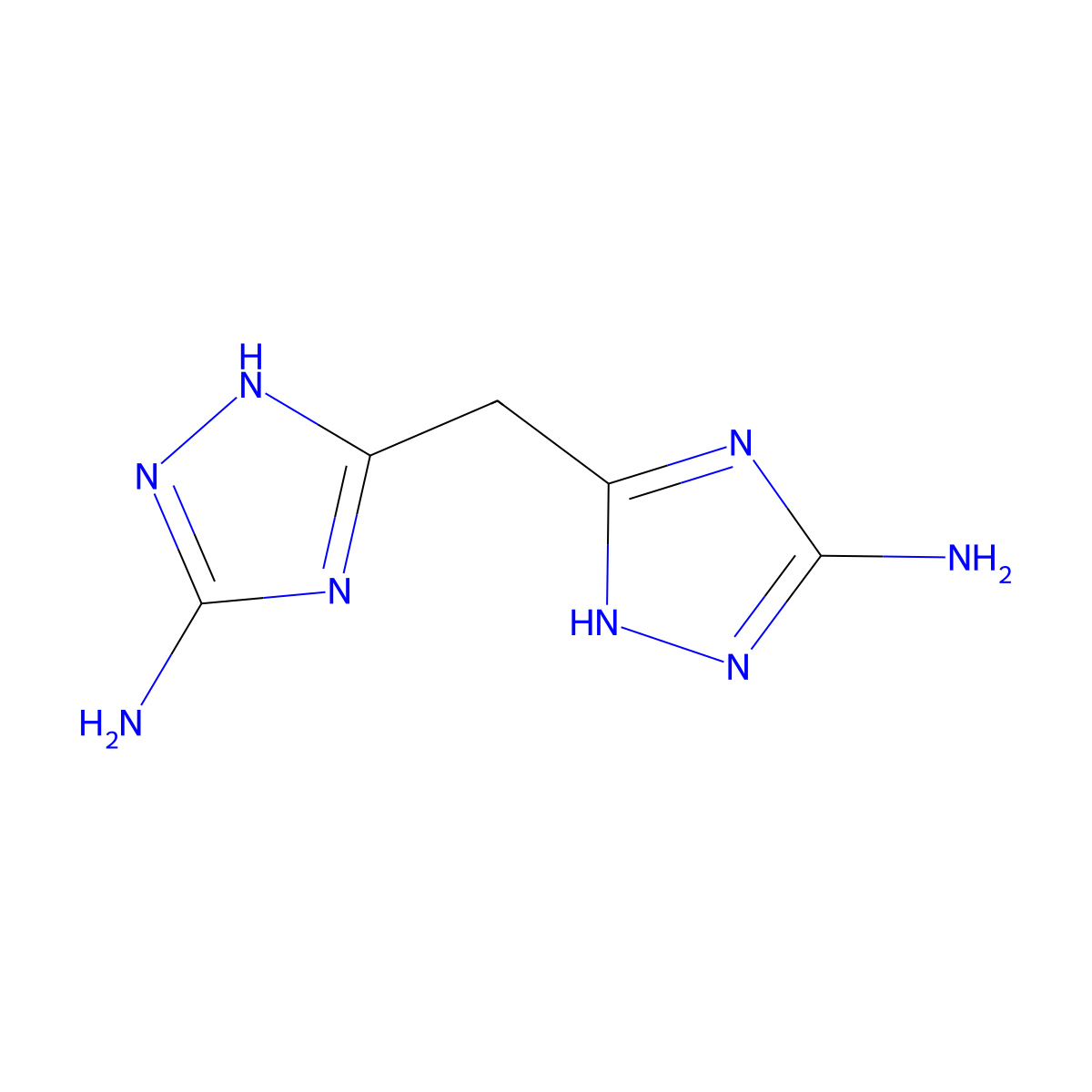 5-[(5-amino-1H-1,2,4-triazol-3-yl)methyl]-1H-1,2,4-triazol-3-amine molecular structure, CAS 22819-11-0