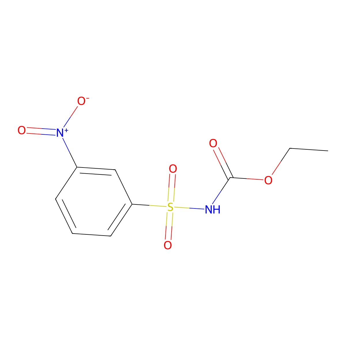 Carbamic acid, ((m-nitrophenyl)sulfonyl)-, ethyl ester molecular structure, CAS 22819-24-5