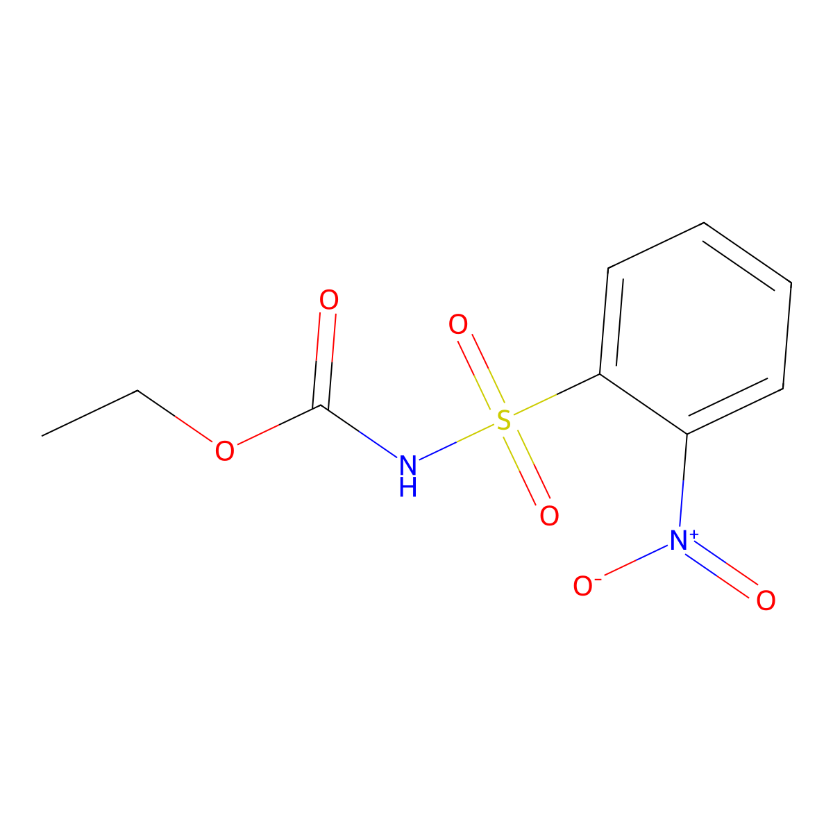 Carbamic acid, [(2-nitrophenyl)sulfonyl]-, ethyl ester molecular structure, CAS 22819-25-6