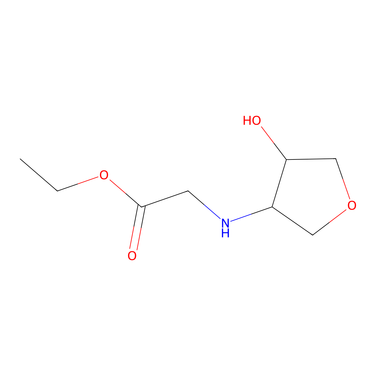 rac-ethyl 2-{[(3R,4S)-4-hydroxyoxolan-3-yl]amino}acetate molecular structure, CAS 2281990-13-2