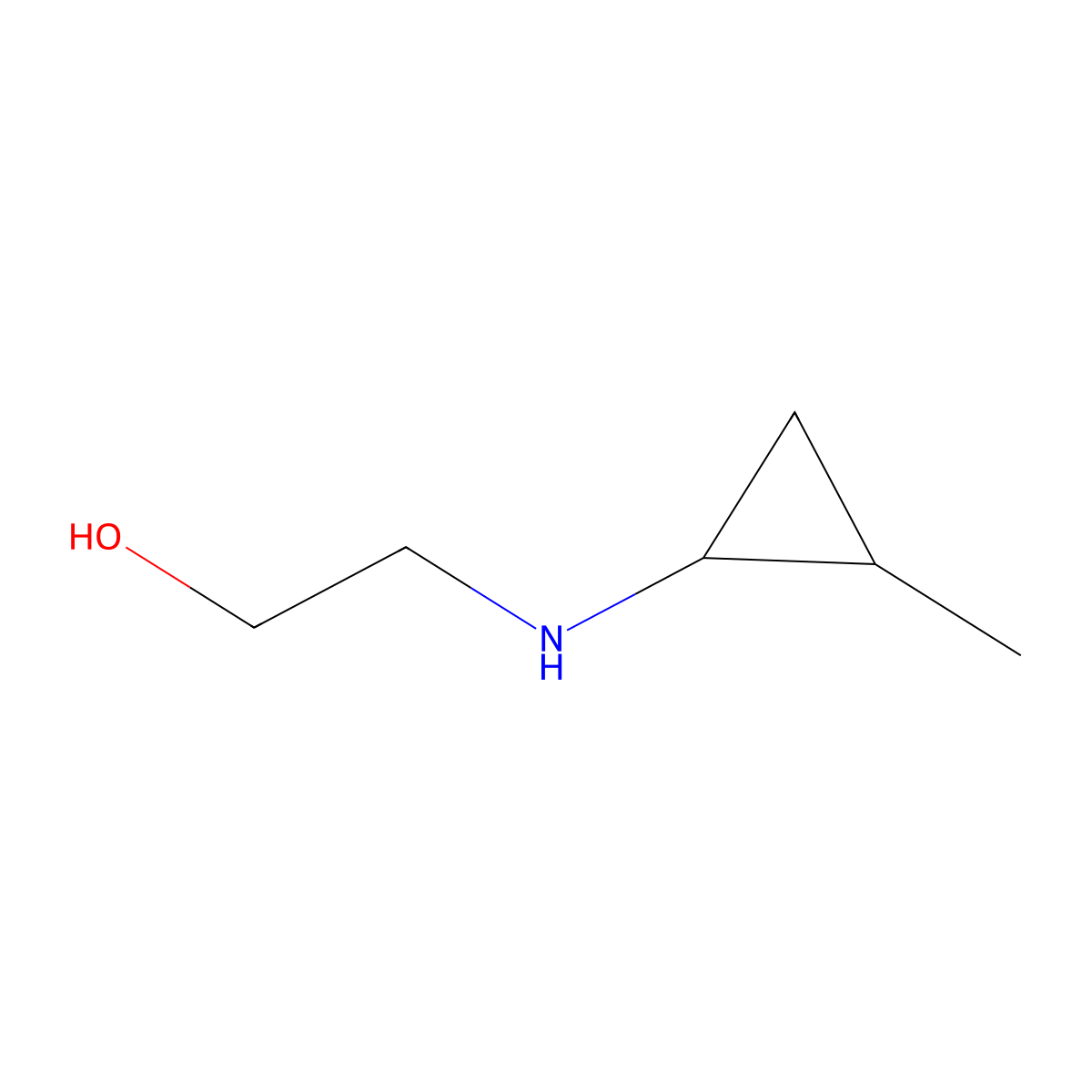 rac-2-{[(1R,2R)-2-methylcyclopropyl]amino}ethan-1-ol, trans molecular structure, CAS 2281995-91-1