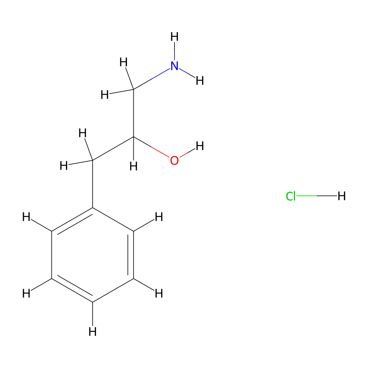 1-Amino-3-phenylpropan-2-ol hydrochloride molecular structure, CAS 22820-51-5