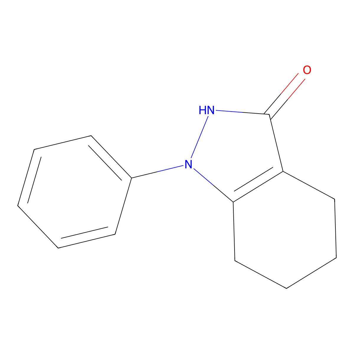 1-Phenyl-4,5,6,7-tetrahydro-1H-indazol-3(2H)-one molecular structure, CAS 22820-88-8