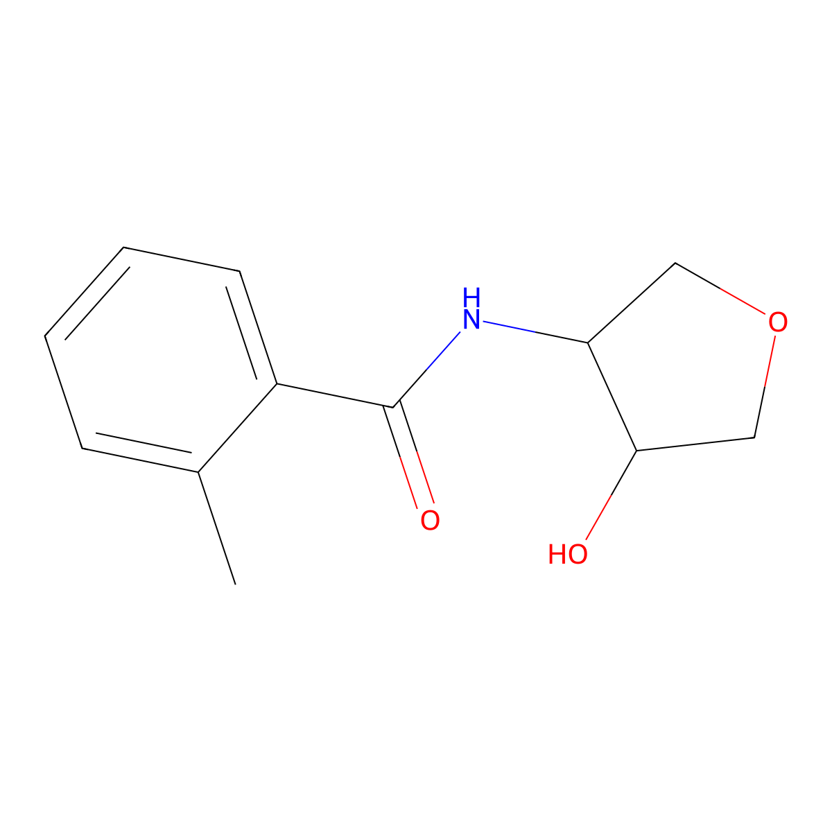 N-[(3R,4S)-4-Hydroxyoxolan-3-yl]-2-methylbenzamide molecular structure, CAS 2282007-21-8