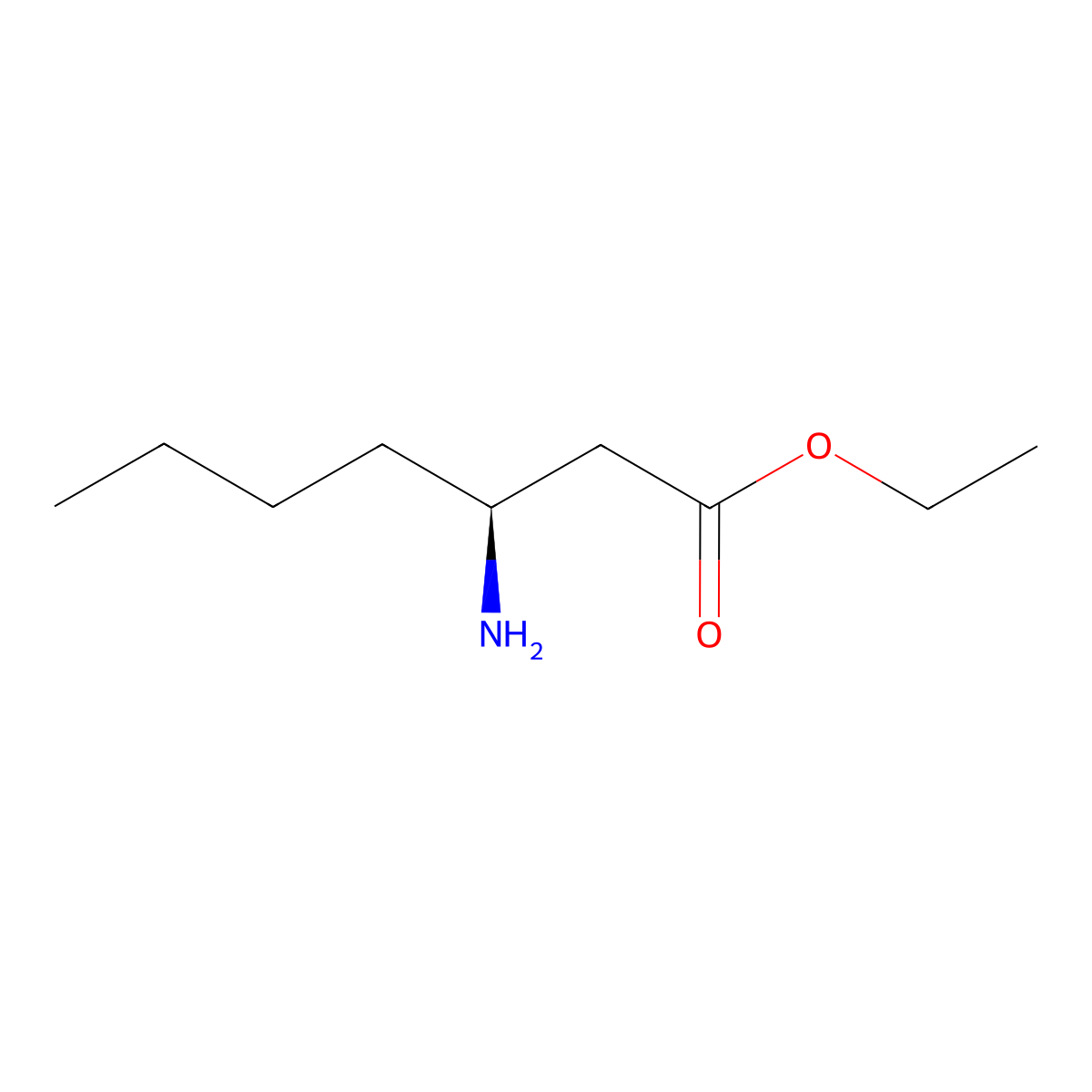 ethyl (3S)-3-aminoheptanoate molecular structure, CAS 2282022-01-7