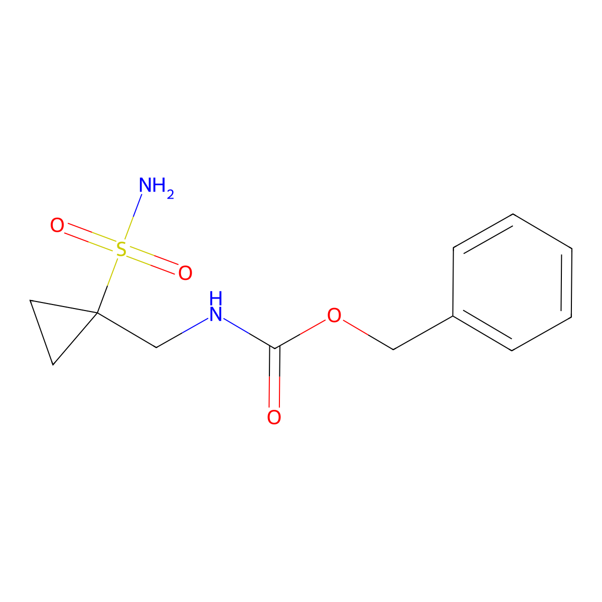 benzyl N-[(1-sulfamoylcyclopropyl)methyl]carbamate molecular structure, CAS 2282176-80-9