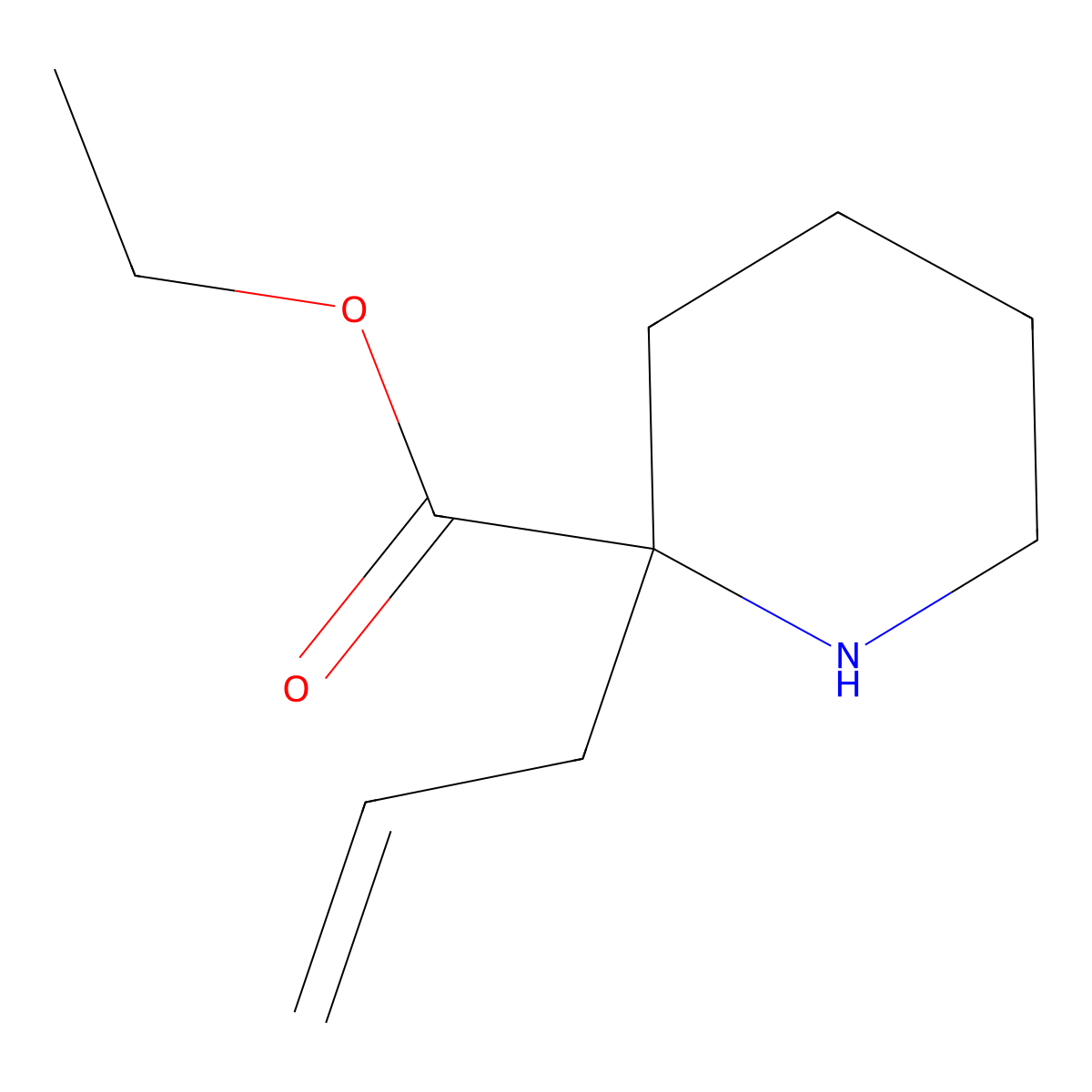 Ethyl 2-(prop-2-en-1-yl)piperidine-2-carboxylate molecular structure, CAS 2282217-59-6