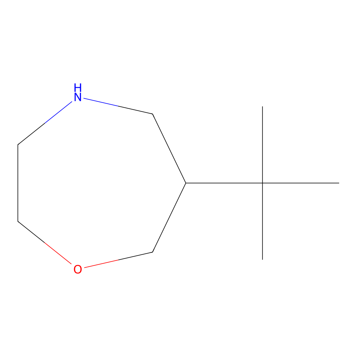 6-Tert-butyl-1,4-oxazepane molecular structure, CAS 2282330-28-1