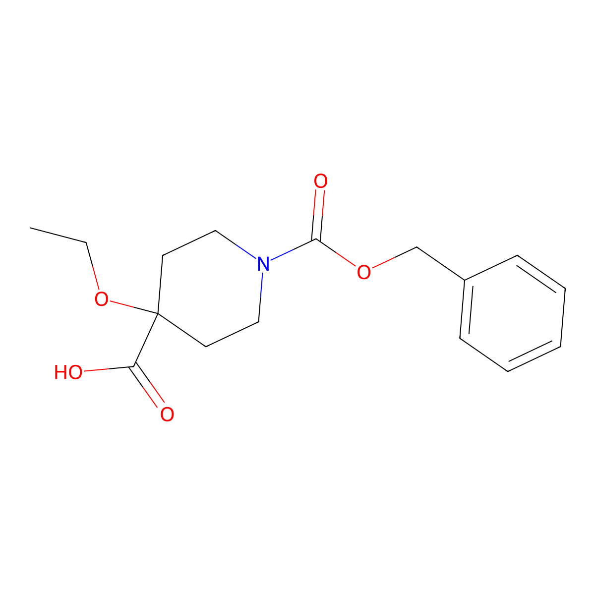 1-[(Benzyloxy)carbonyl]-4-ethoxypiperidine-4-carboxylic acid molecular structure, CAS 2282364-35-4